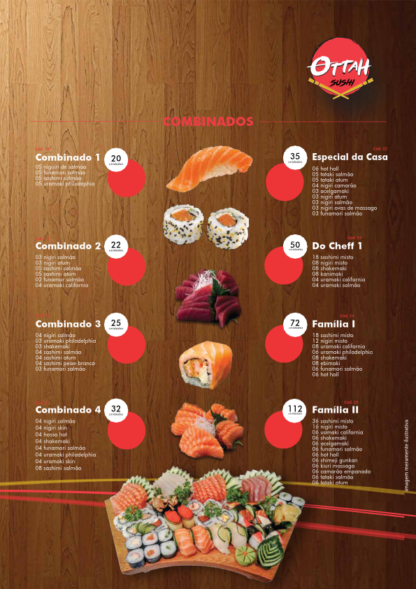 Subarashii sushi  Cardapio para almoço, Almoço, Cardápio